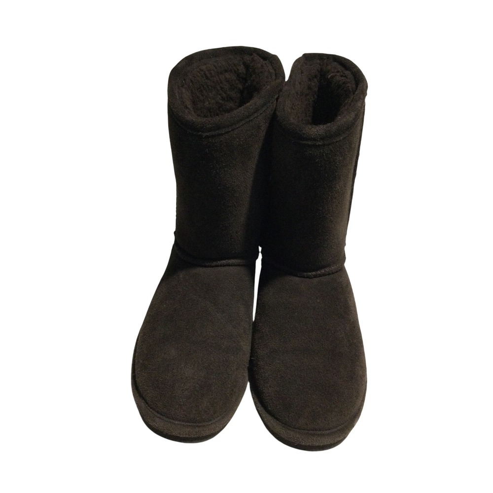 Bearpaw Unisex Chocolate Brown Suede Sheepskin Lined‎ Boots Size US 7/8 EU 40